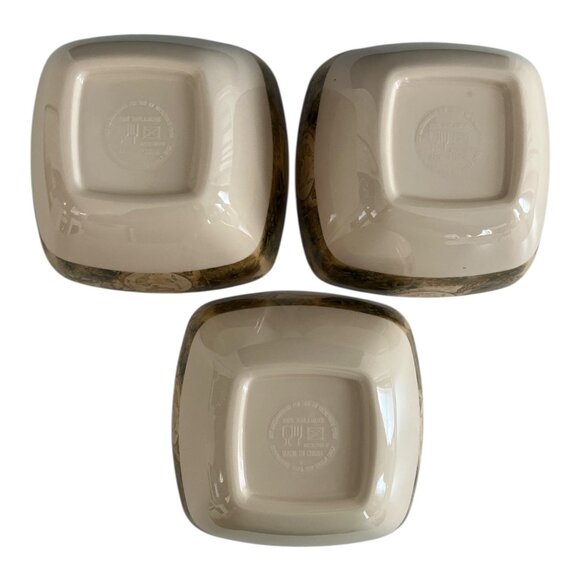 Set of 3 Melamine Safari Map Bowls – Vintage Jungle Design, 5.5” Square, Made in - Picture 4 of 5